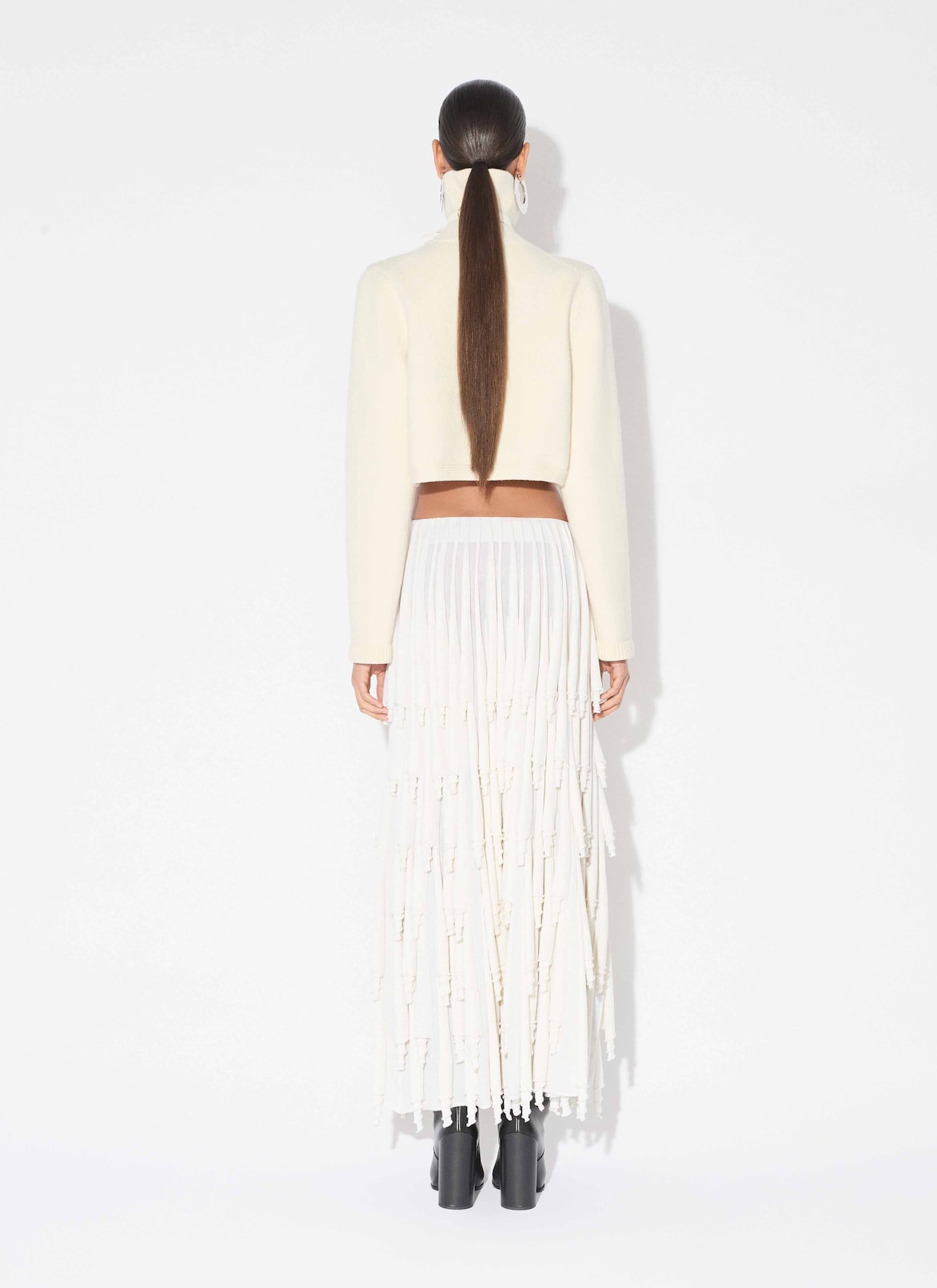 SILK-BLEND KNIT LAYERED  CUPS SKIRT ALAÏA   SILK-BLEND KNIT LAYERED  CUPS SKIRT